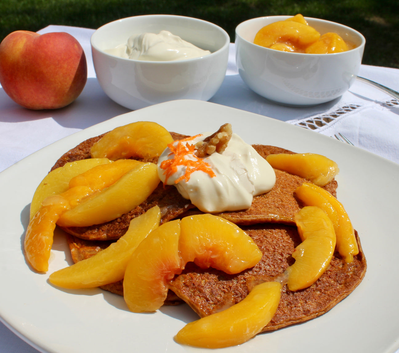 Whole Wheat Griddle Cakes with Fruit Compote